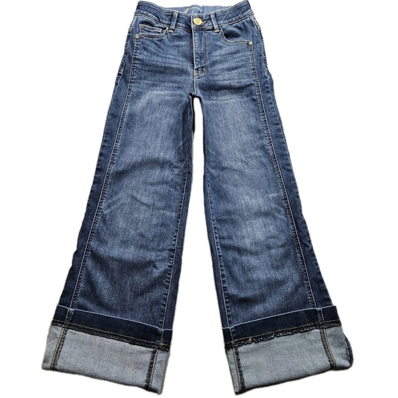 Democracy Denim - Democracy Skyrise Wide Leg Jeans Women 2 Blue Dark Wash Stretch Panel 26x33